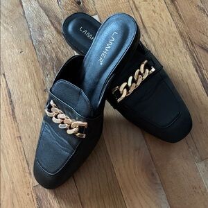 Women's Lamher Black w/ Gold Chain - Slip-Ons - Size: 8
